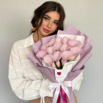 Каллы 15 розовых с нежной упаковкой